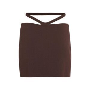 ANDREADAMO Strapped Rib-Knit Mini Skirt Women BROWN Skirts